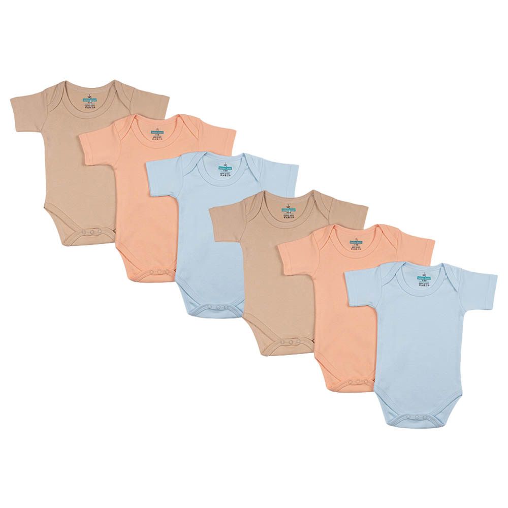 Babies Basic - 6pc-Set - 100% Cotton Boys Short Sleeves Bodysuit