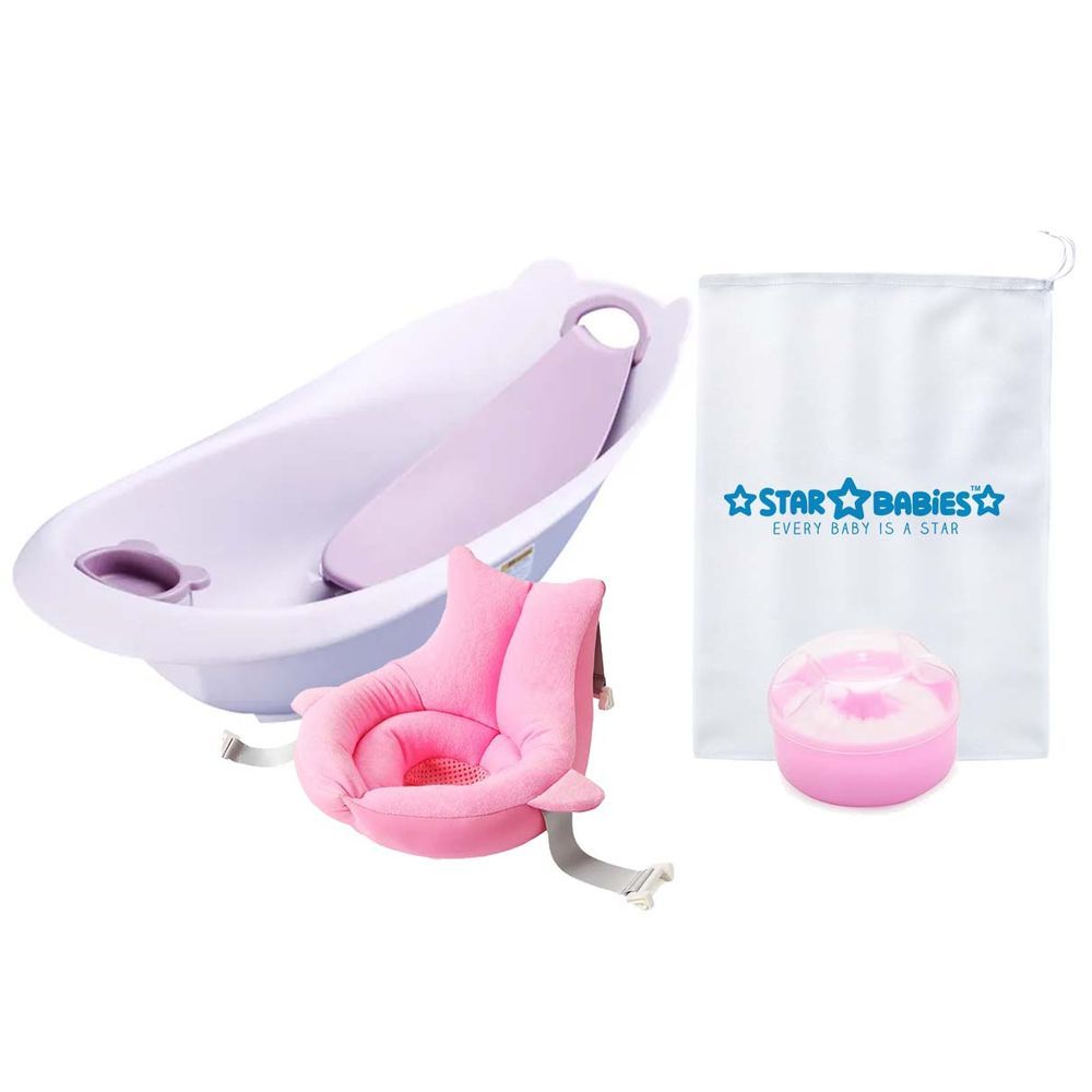 Star Babies - Stage Bathtub & Sink Bather w/ Powder Puff - 3pcs - Pink