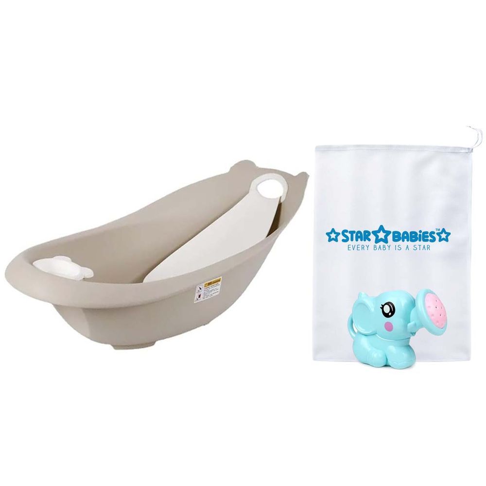 Star Babies - Smart Bath Tub Brown w/ Blue Kettle Toy