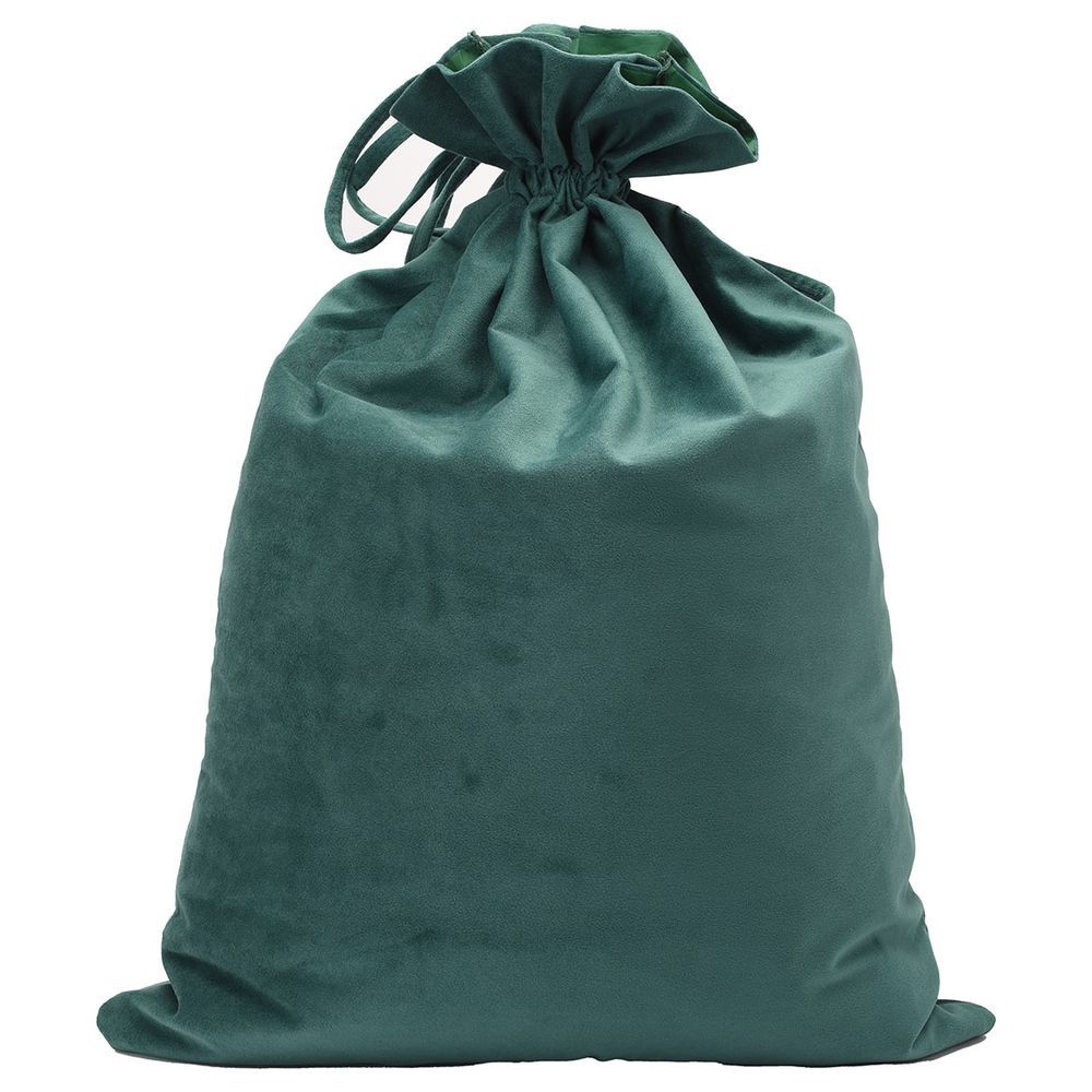 The Happy Tribe - Velvet Christmas Sack - Green