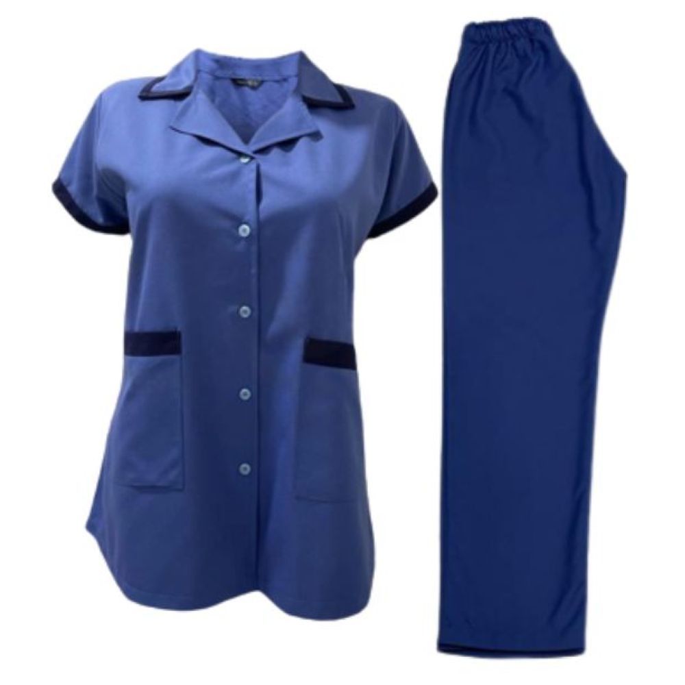 Veronica - 2pc-Set - Ladies Housekeeper Scrub Set - Blue