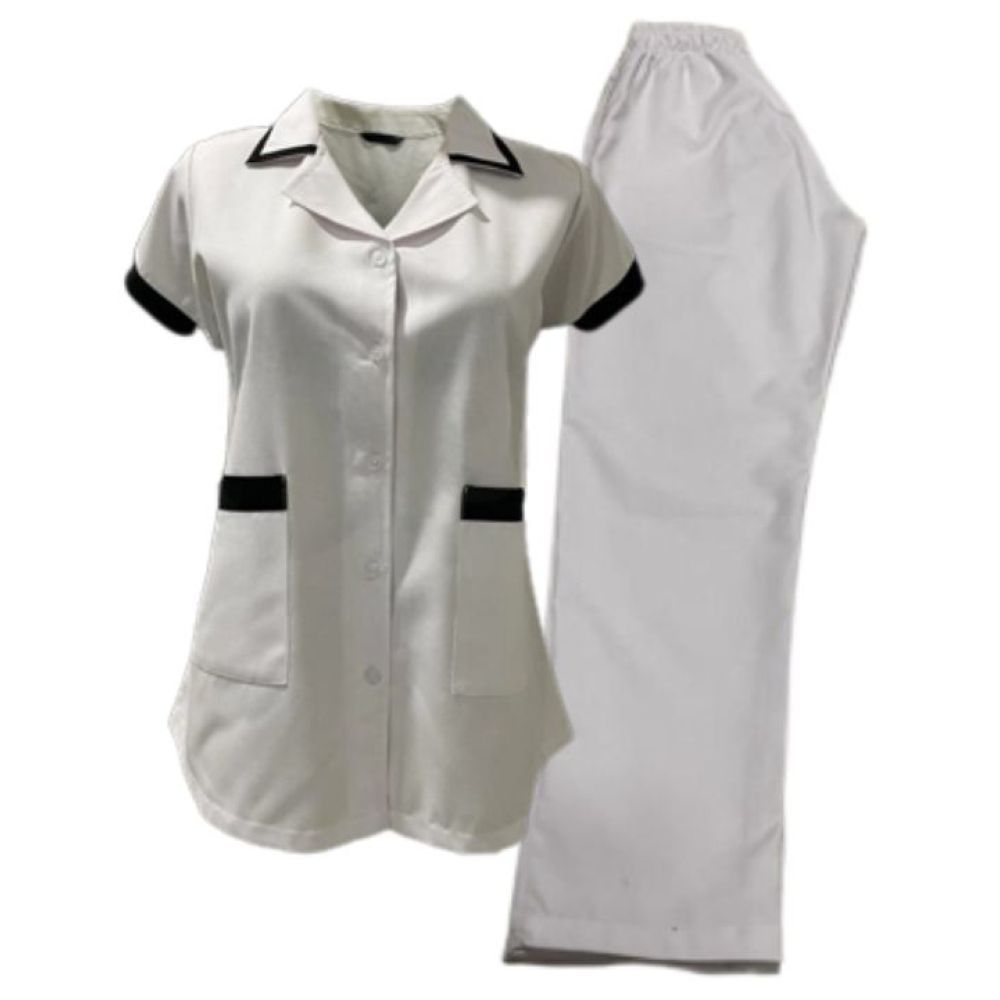 Veronica - 2pc-Set - Ladies Housekeeper Scrub Set - White