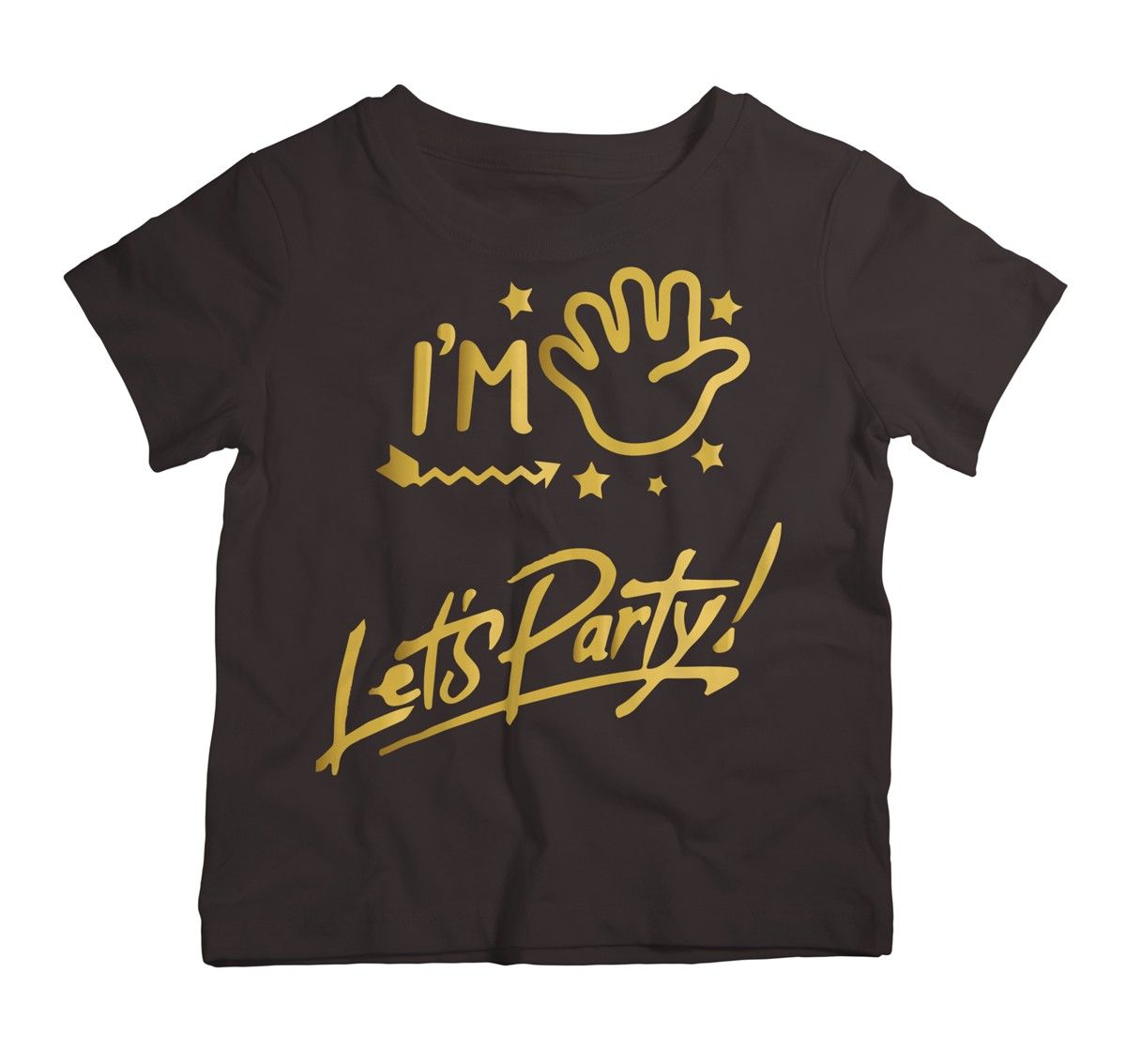 Twinkle Hands - Birthday T-Shirt I am Five Lets Party-Black