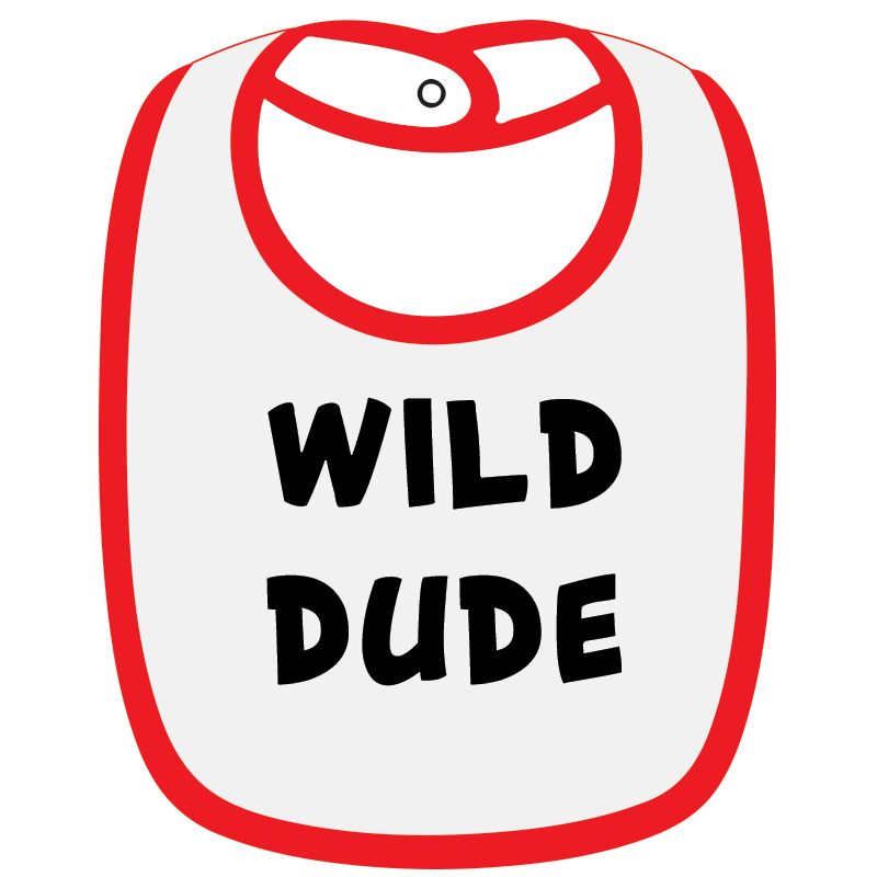 Twinkle Hands Wild Dude Baby Bib, White/Red