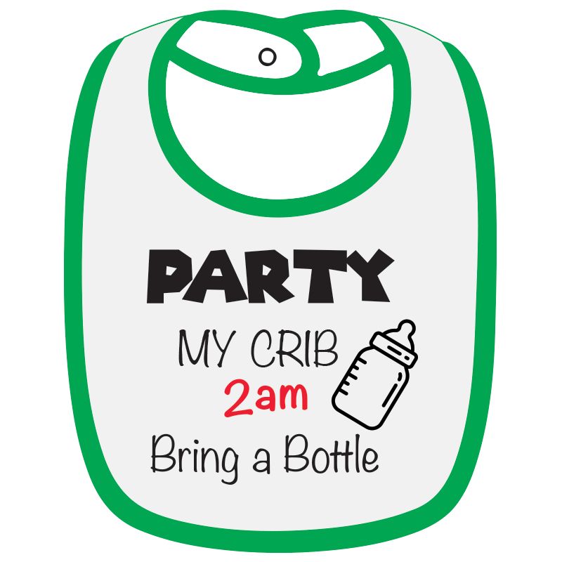 Twinkle Hands Party My Crib Baby Bib, White/Green