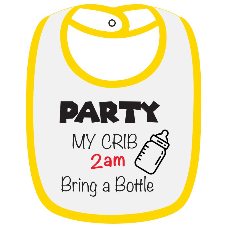 Twinkle Hands Party My Crib Baby Bib, White/Yellow