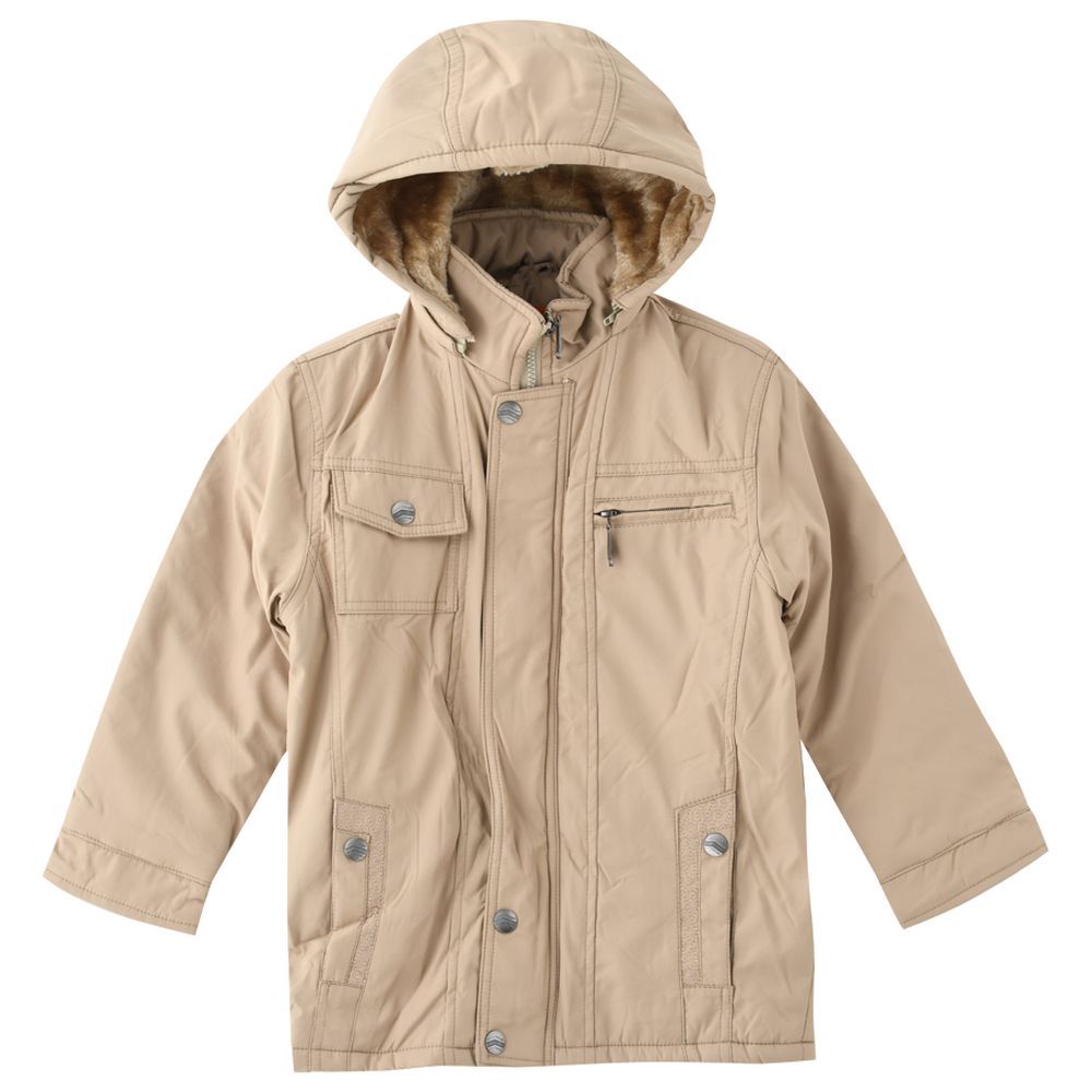 Nexgen Juniors - Boy's Full Sleeves Hooded Jacket - Dark Khaki