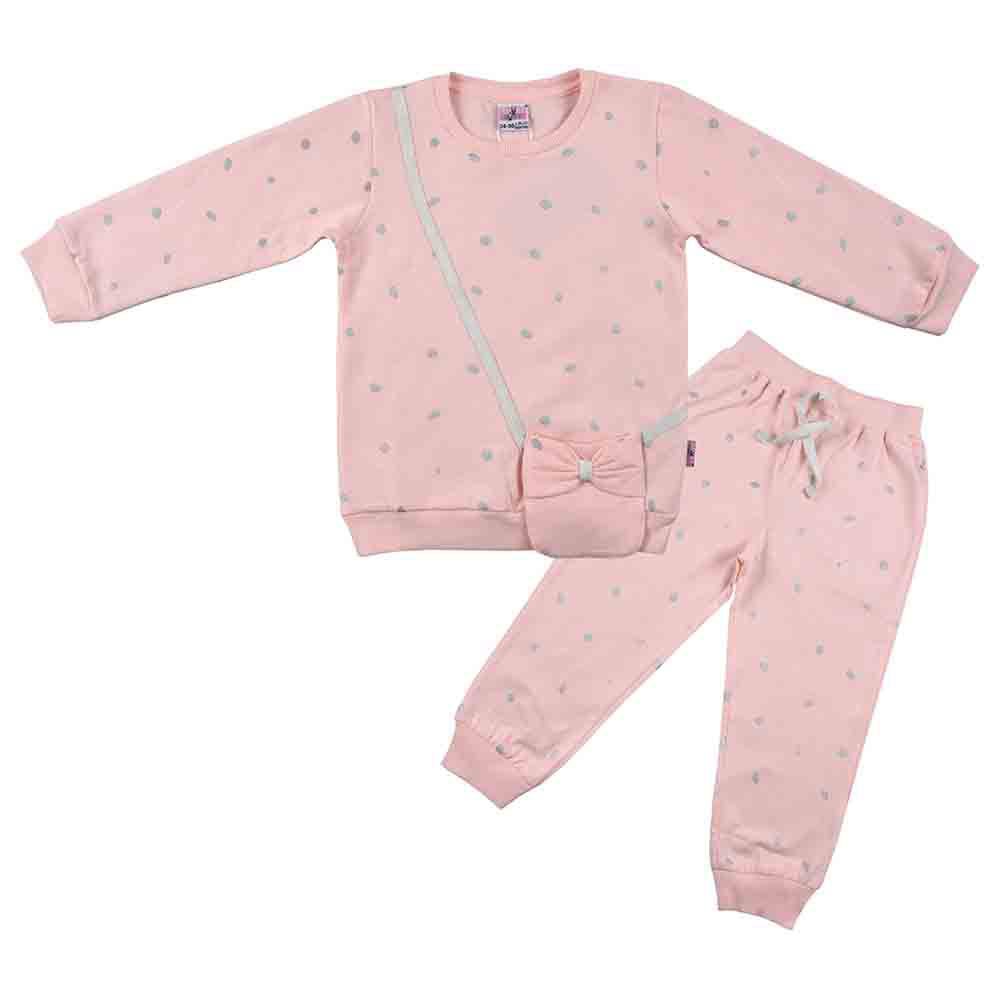 Smart Baby - 2pc-Set - Baby Girl Sweatshirt And Joggers - Baby Pink