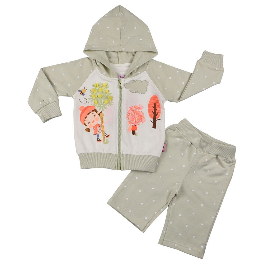 Smart Baby - 3pc-Set - Baby Girls T-Shirt, Jacket And Joggers - White