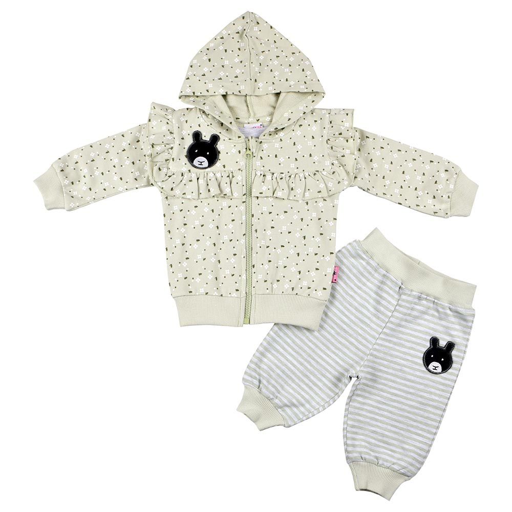 Smart Baby - 3pc-Set - Baby Girls T-Shirt, Jacket And Joggers - Mint