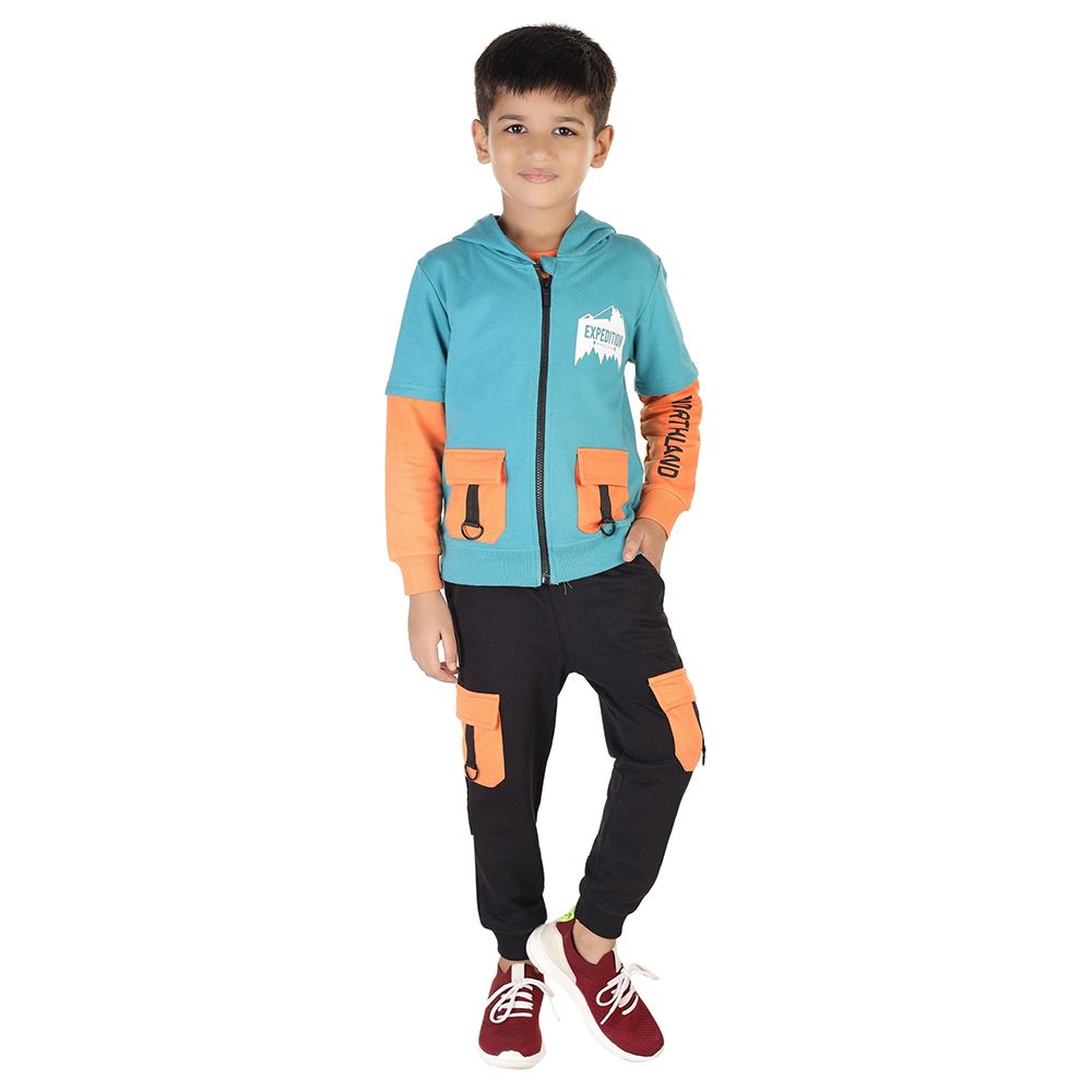 Genius - 3pc-Set - Boy T-Shirt, Jacket And Joggers - Teal Blue