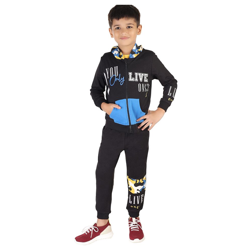 Genius - 3pc-Set - Boy T-Shirt, Jacket And Joggers - Charcoal