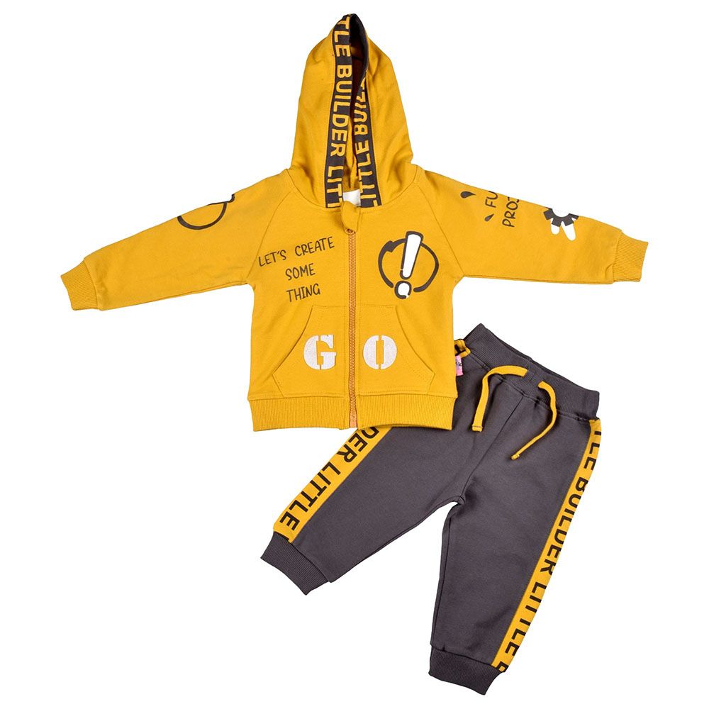 Smart Baby - 3pc-Set - Baby Boy T-Shirt, Jacket And Joggers - Yellow