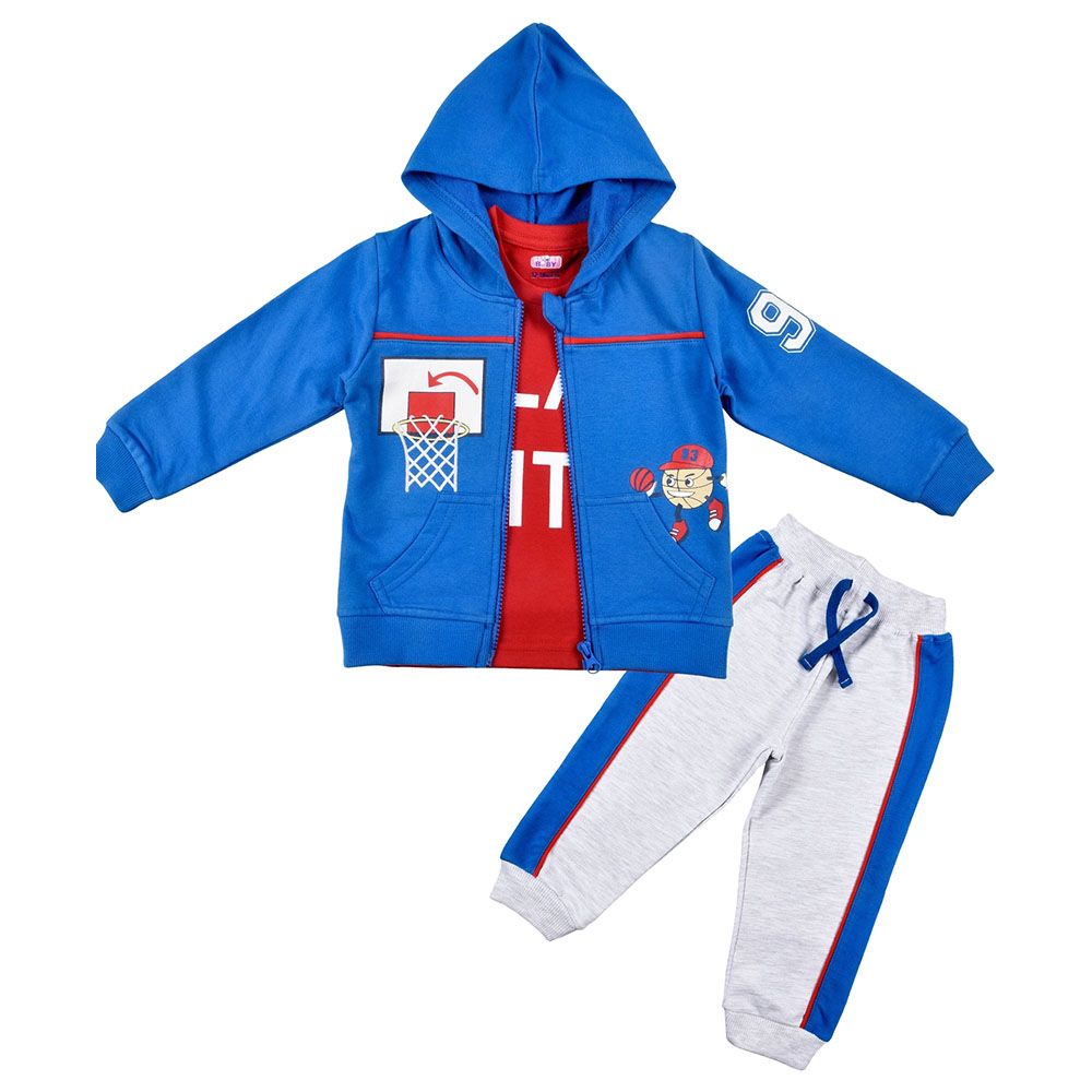 Smart Baby - 3pc-Set - Baby Boy T-Shirt, Jacket And Joggers