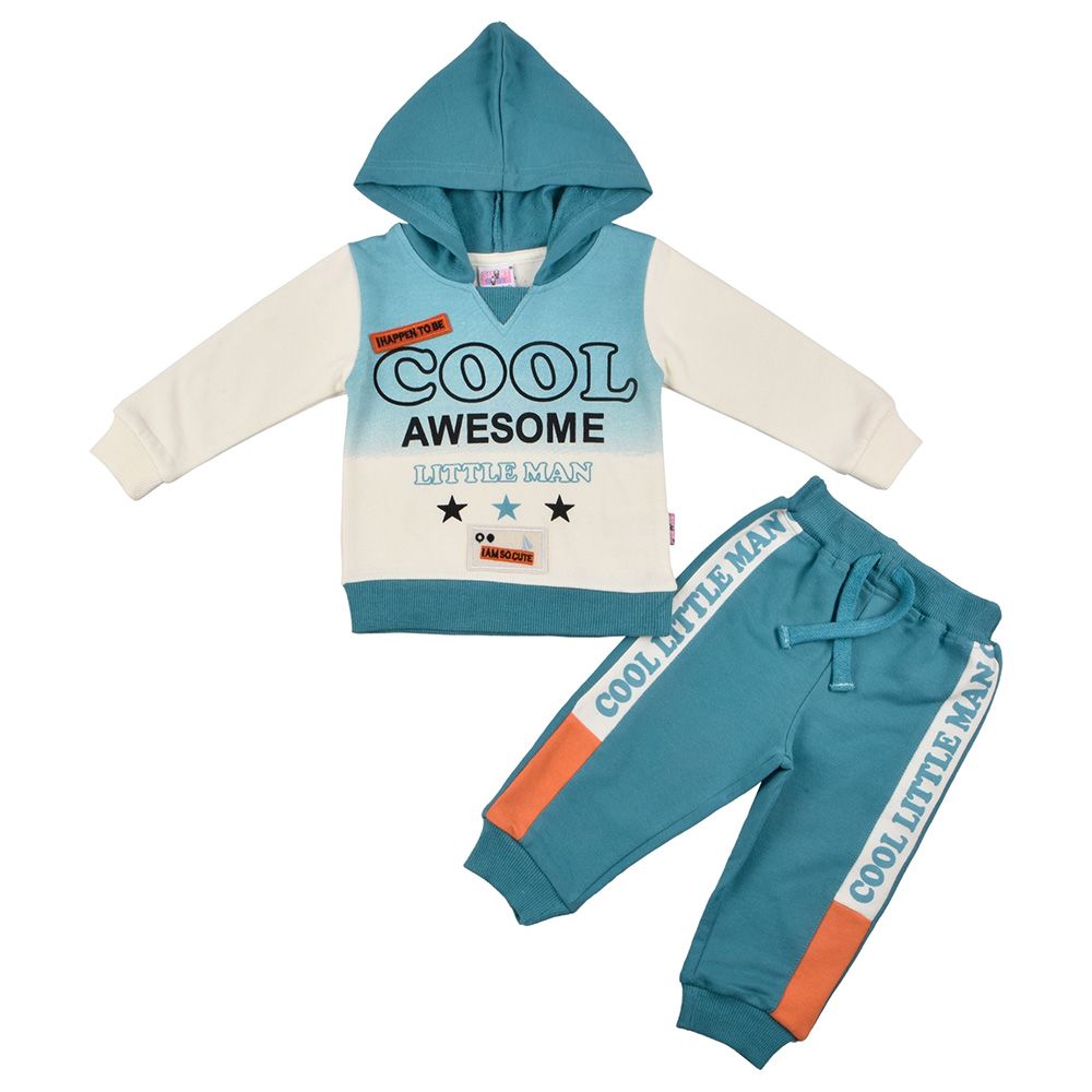 Smart Baby - 2pc-Set - Baby Boy Hooded Sweatshirt And Joggers - Green