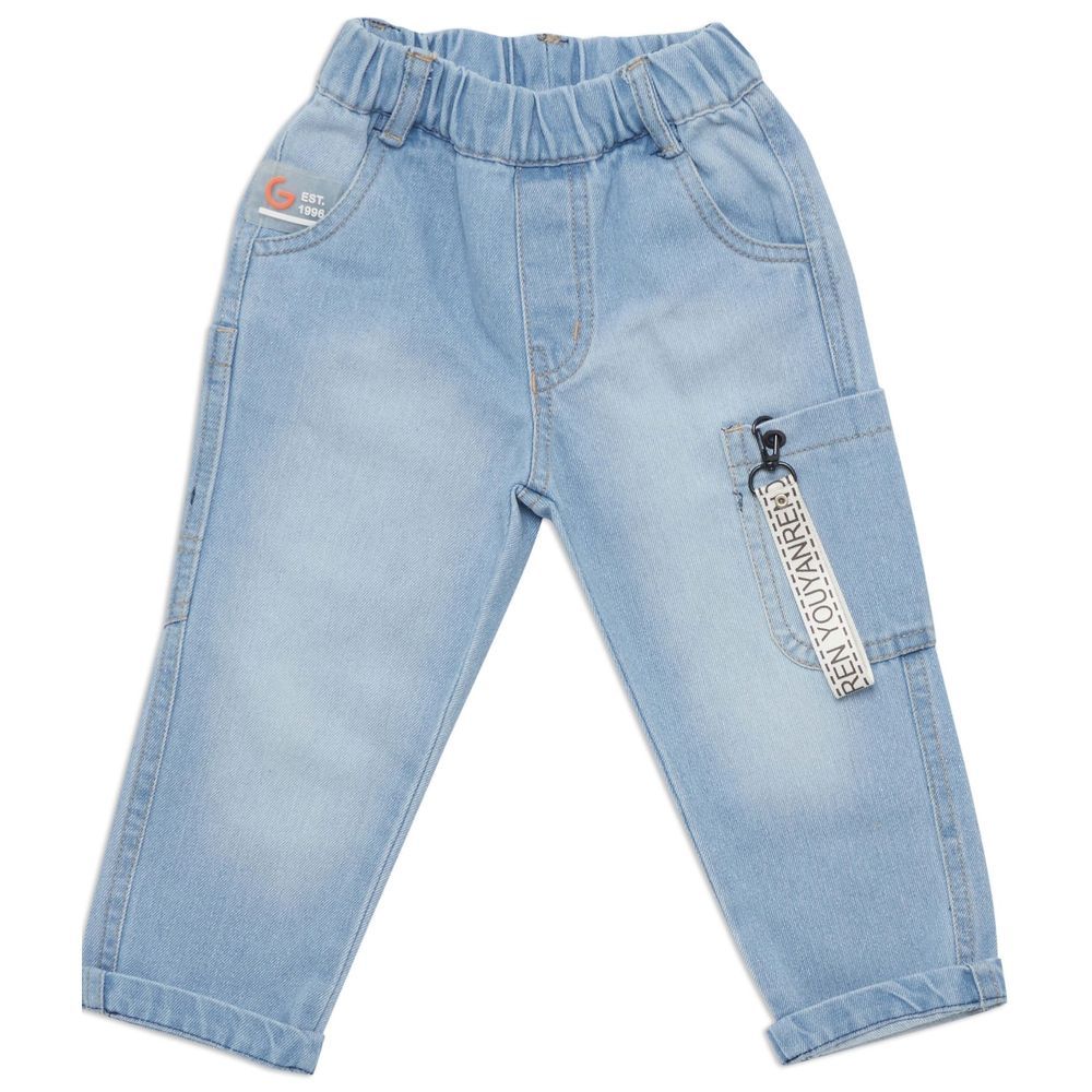 Little Kangaroos - Boy's Faded Jeans - Light Blue