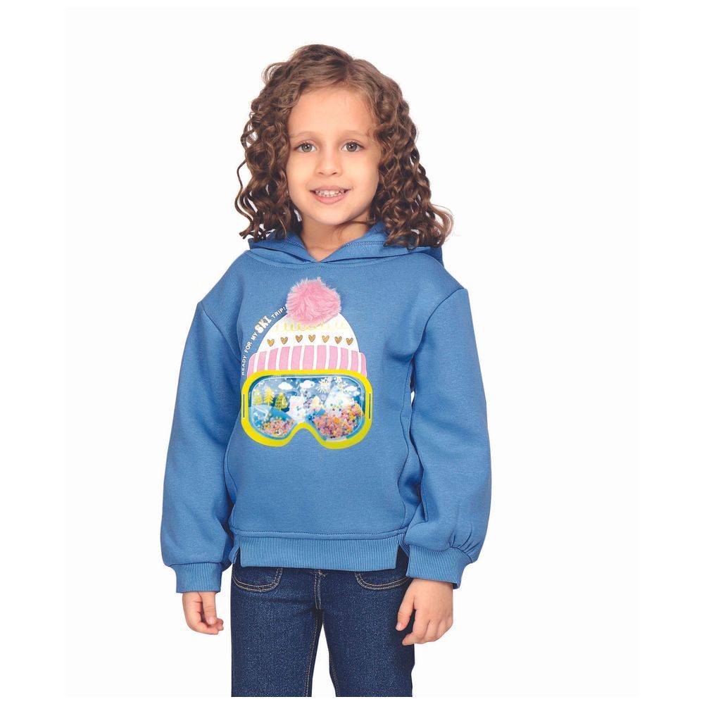 Little Kangaroos - Girl's Hooded Sweatshirt - Blue