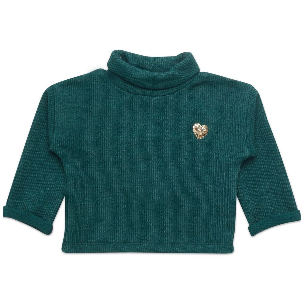 Little Kangaroos - Girl's Turtle Neck Sweatshirt - Green