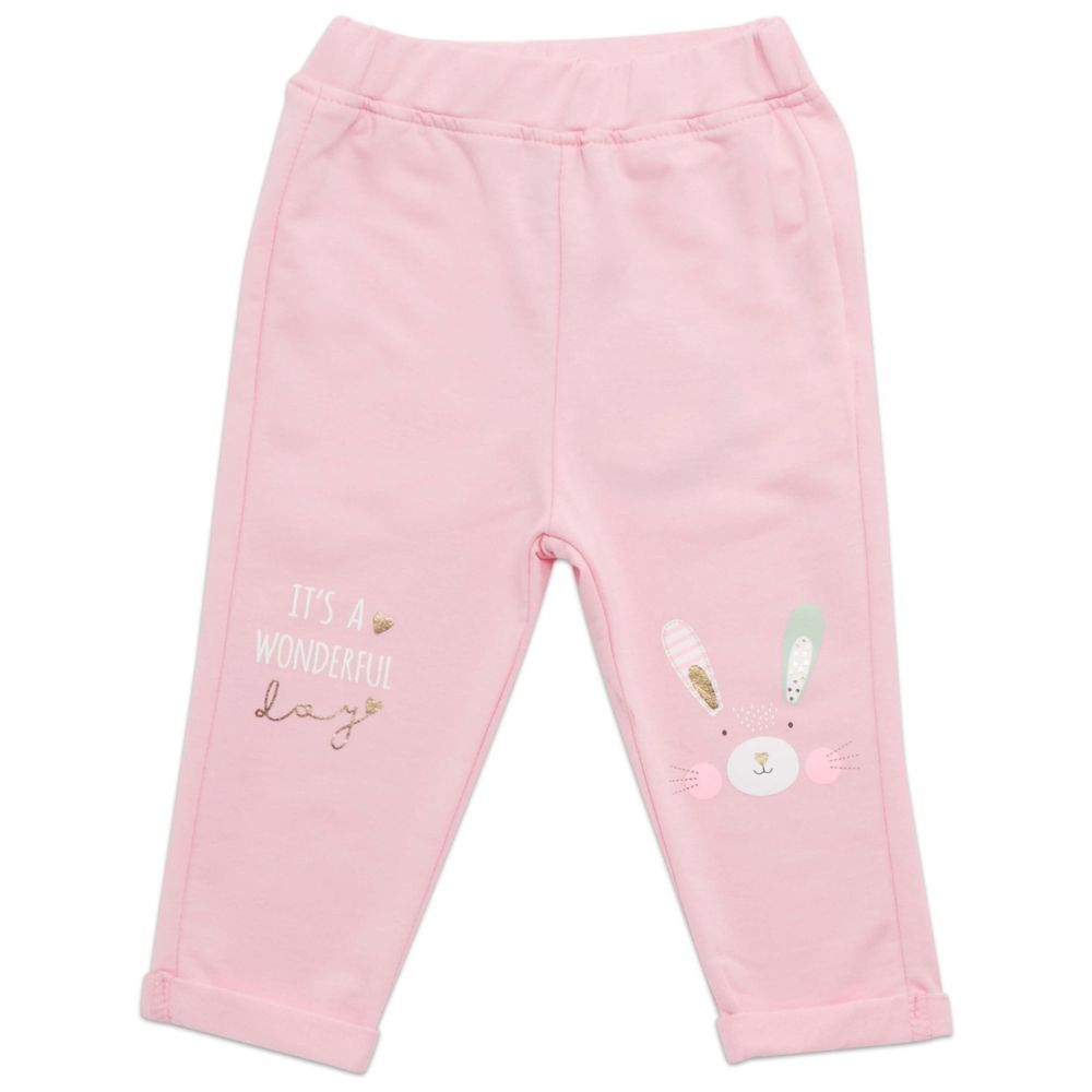 Little Kangaroos - Baby Girl's Leggings - Baby Pink