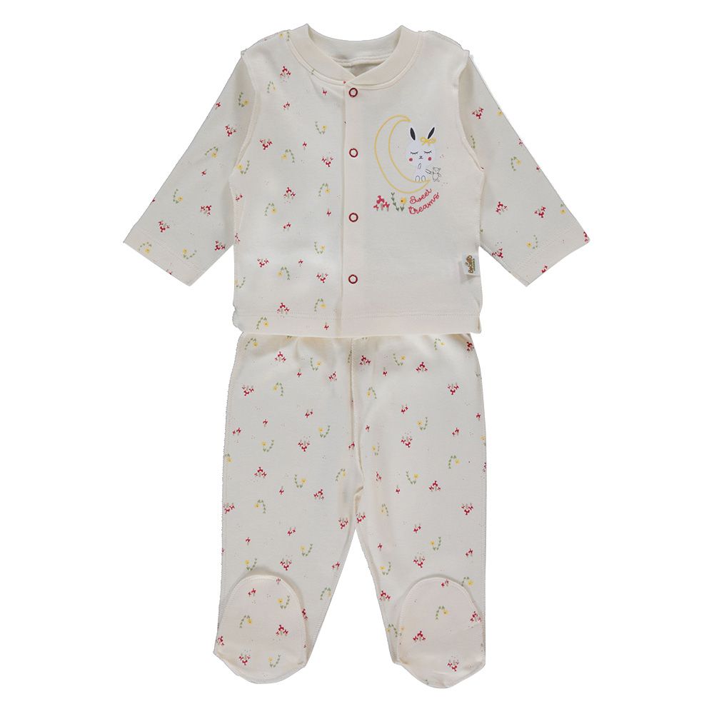 Bebetto - 2pc-Set - Baby Girls Pyjama Set - Ecru