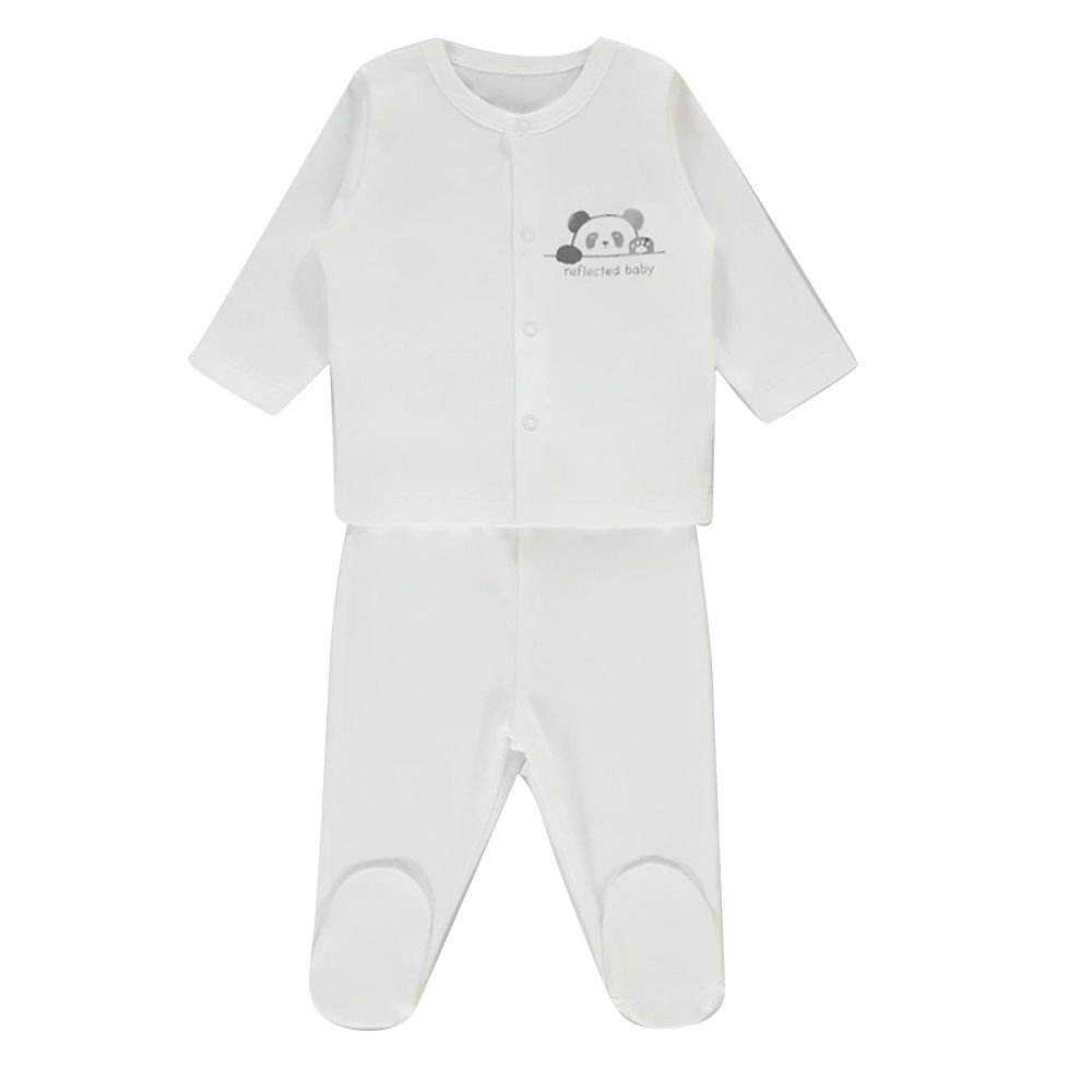 Bebetto - 2pc-Set - Baby Boy Pyjama Set - White