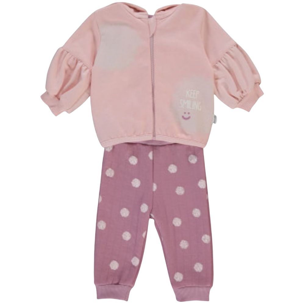 Bebetto - 2pc-Set - Baby Girls Jacket & Joggers - Dusty Rose