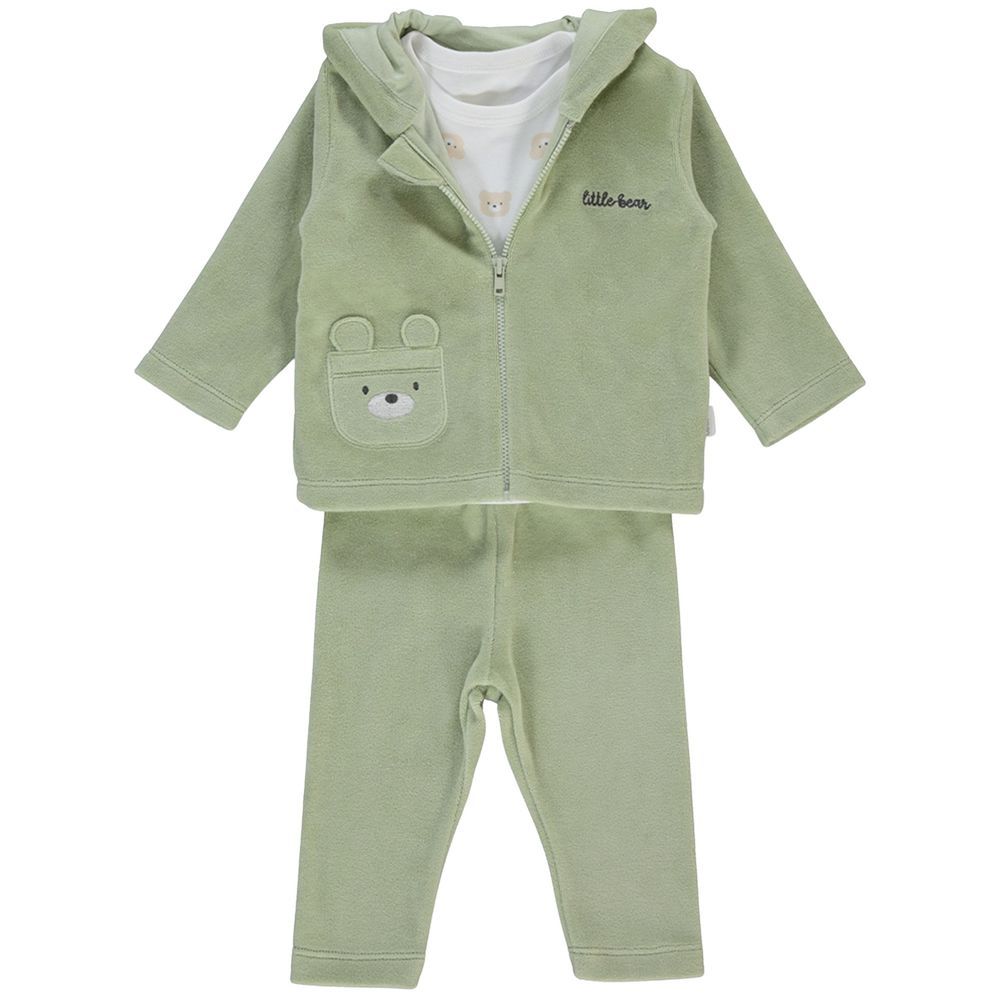 Bebetto - 3pc-Set - Baby Boy Jacket, T-Shirt & Pants - Green