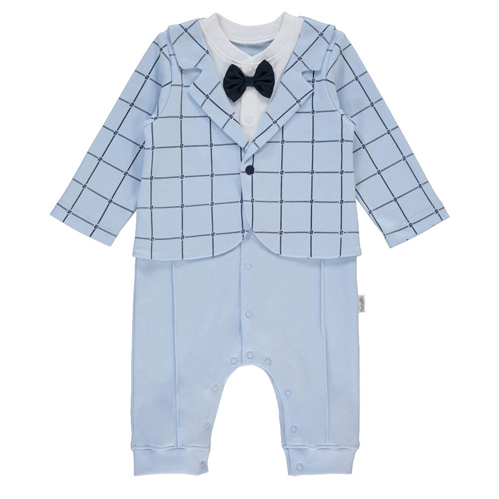 Bebetto - Baby Boy Checks Romper - Blue