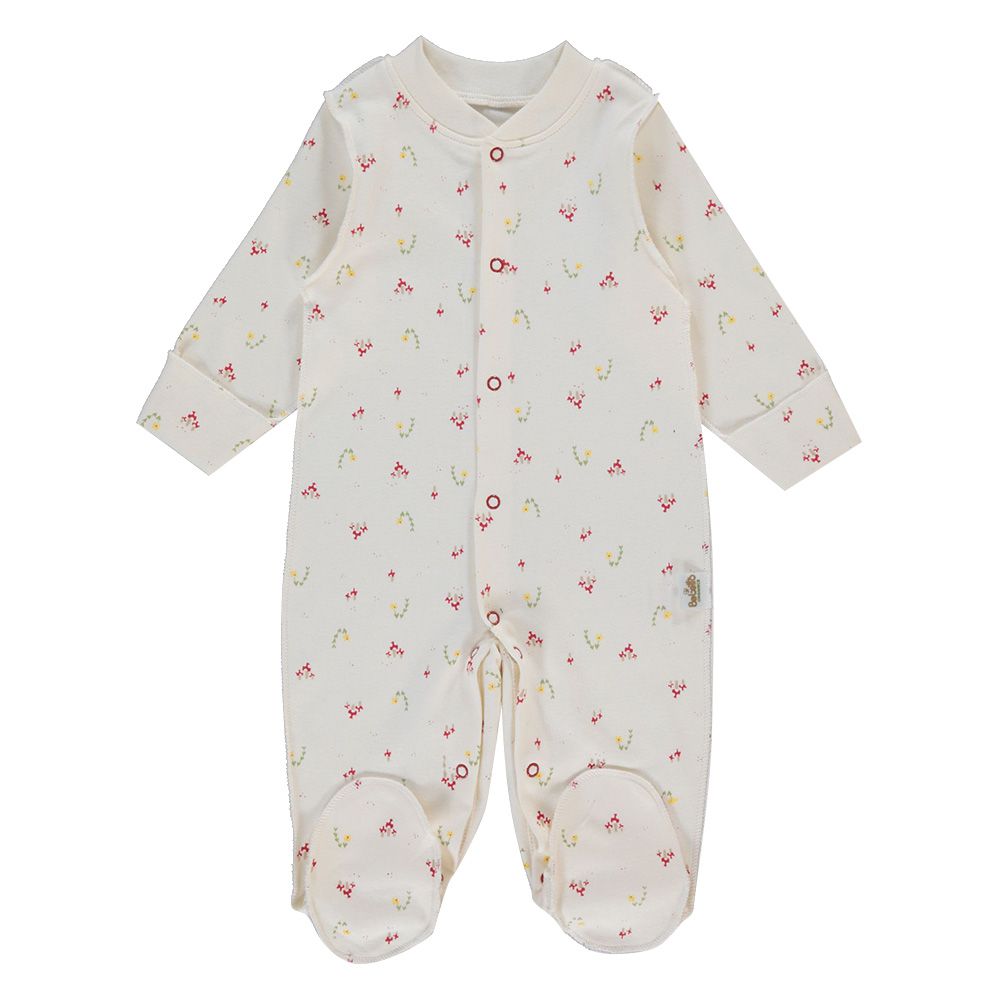 Bebetto - Baby Girls Sleepsuit - Ecru/Red