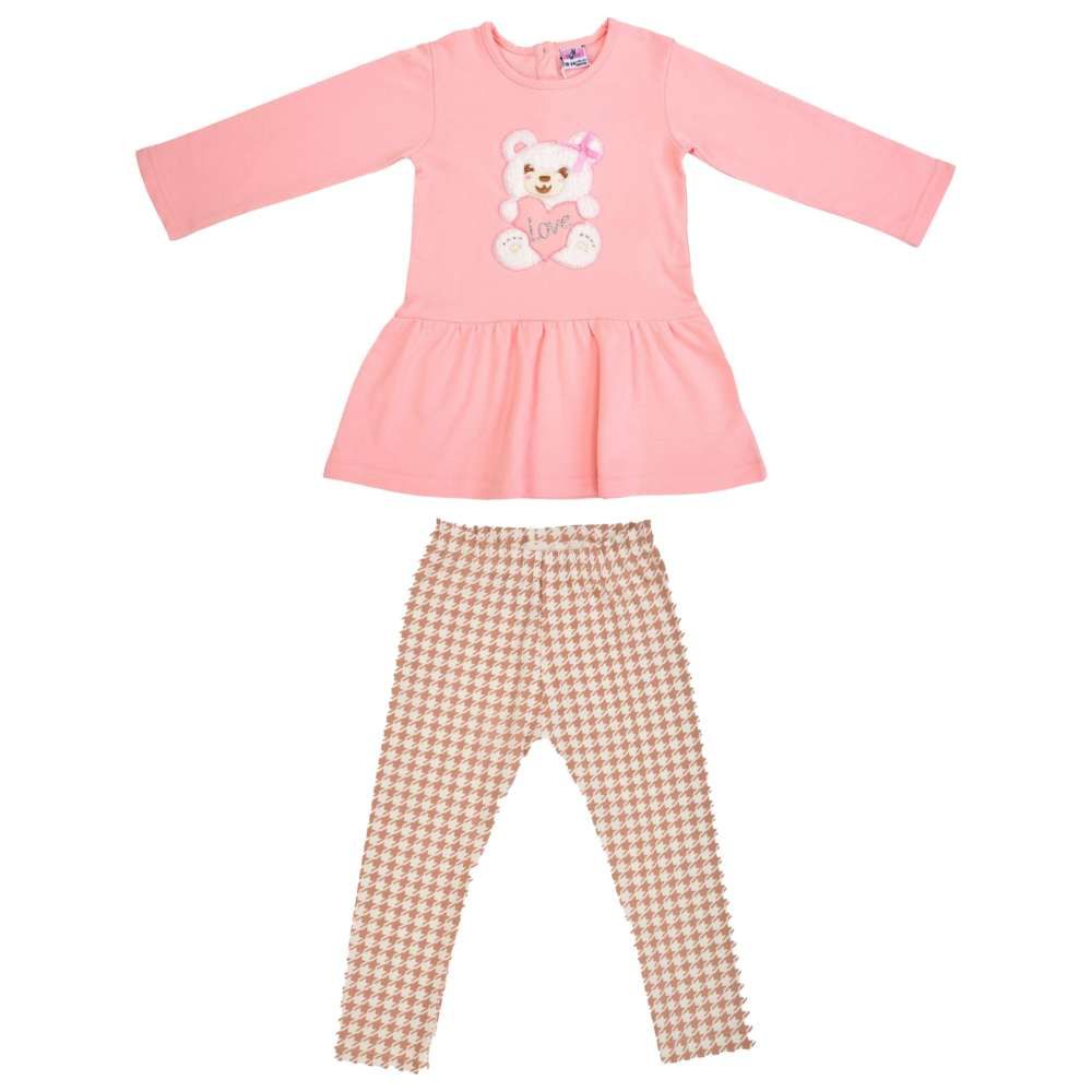 Smart Baby - 2pc-Set - Baby Girl Dress w/ Legging - Peach