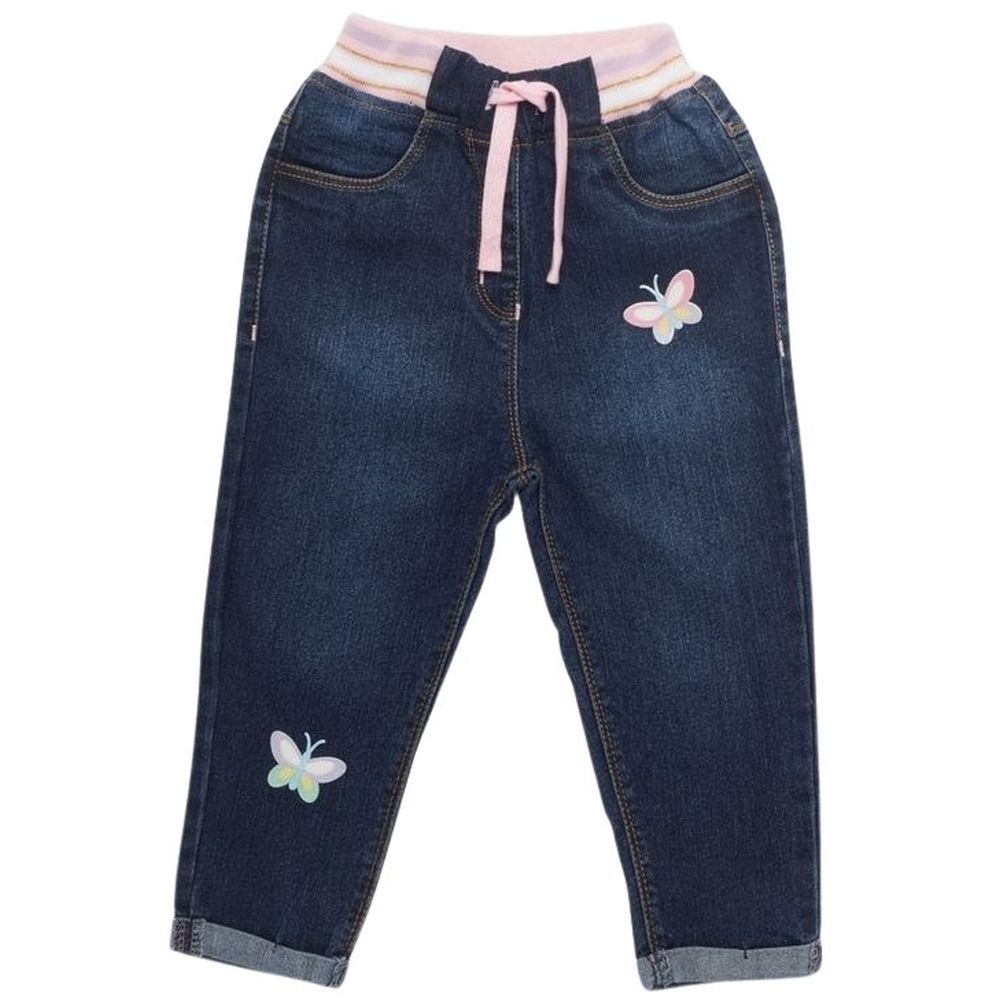 Little Kangaroos - Fully Elastic Jeans w/ Drawstring - Dark Blue