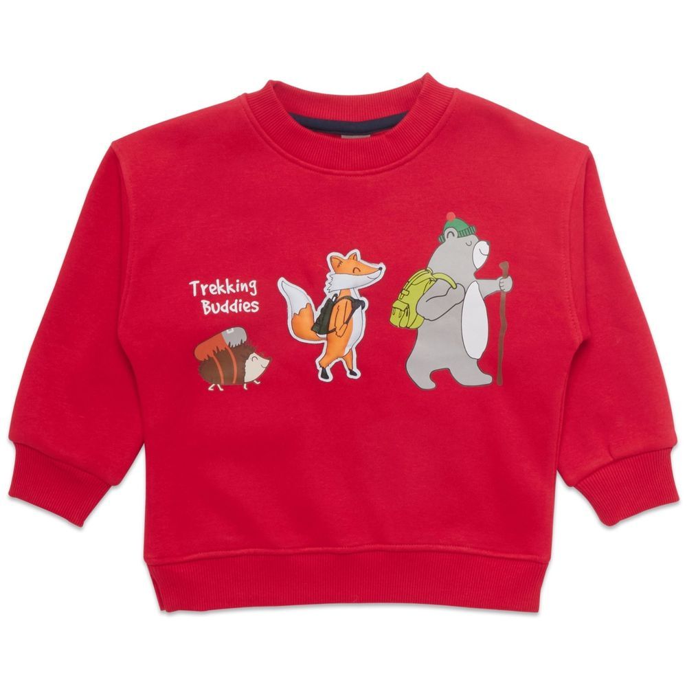 Little Kangaroos - Boy Trekking Buddies Sweatshirt - Red