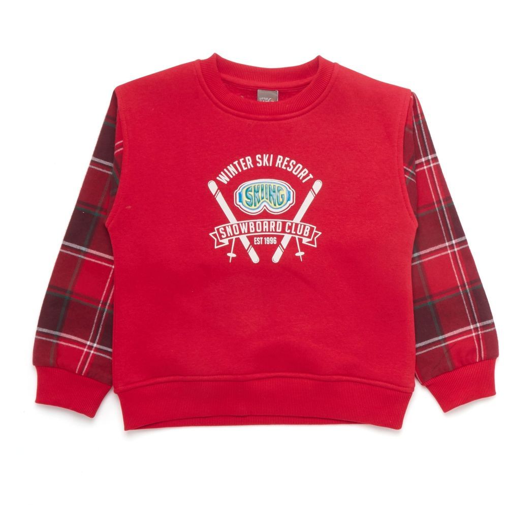 Little Kangaroos - Boy Snowboard Club Sweatshirt - Red