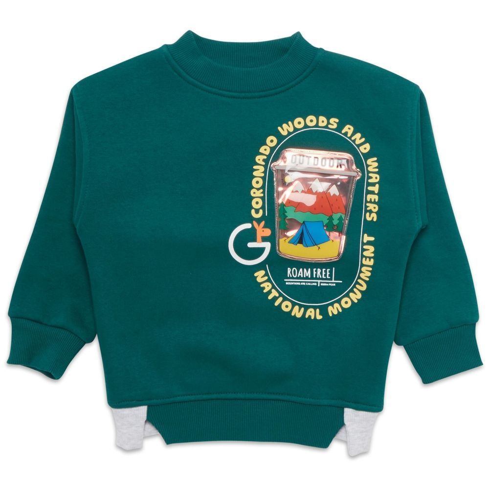 Little Kangaroos - Boy Long Sleeve Sweatshirt - Bottle Green