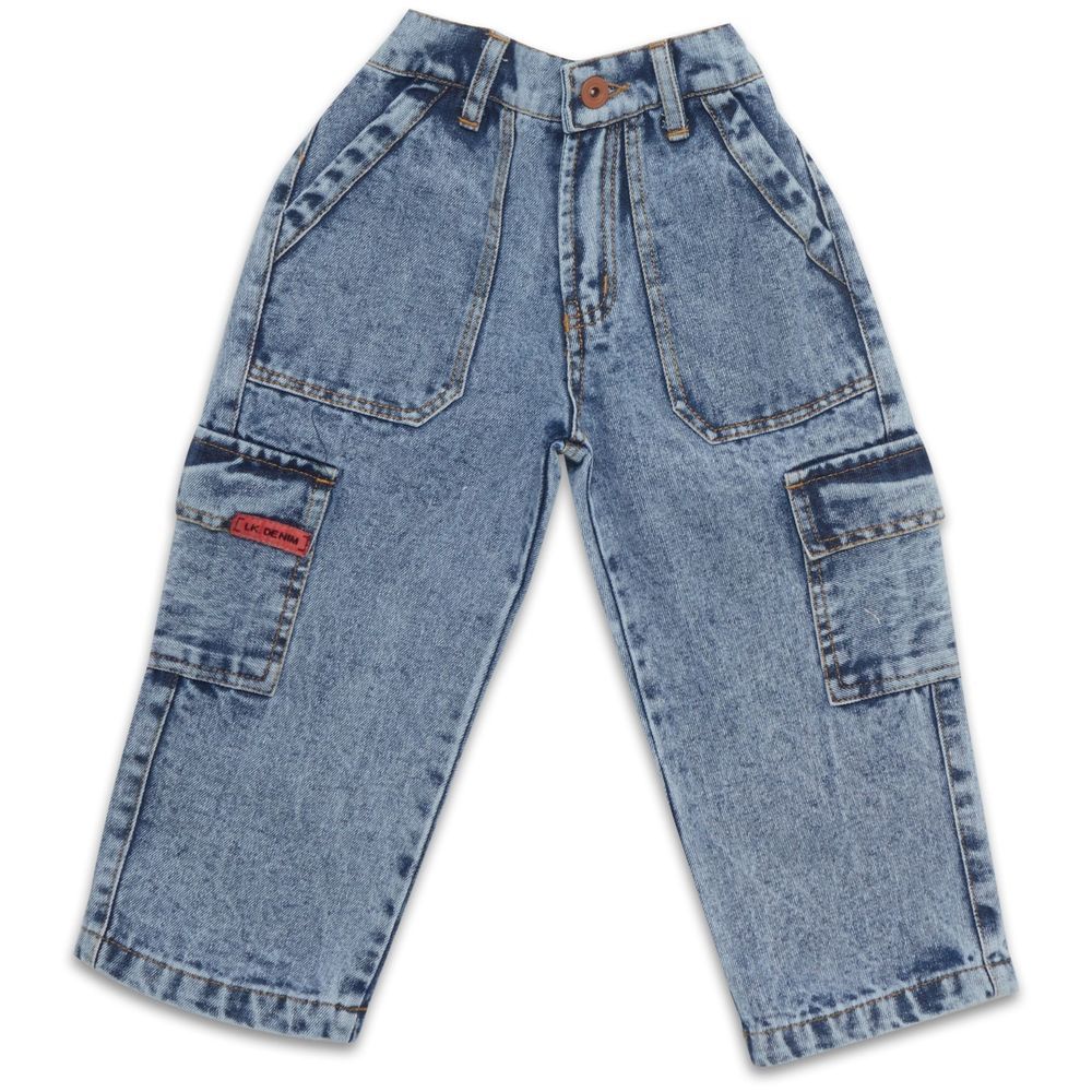 Little Kangaroos - Boy Denim Cargo Jeans - Light Blue