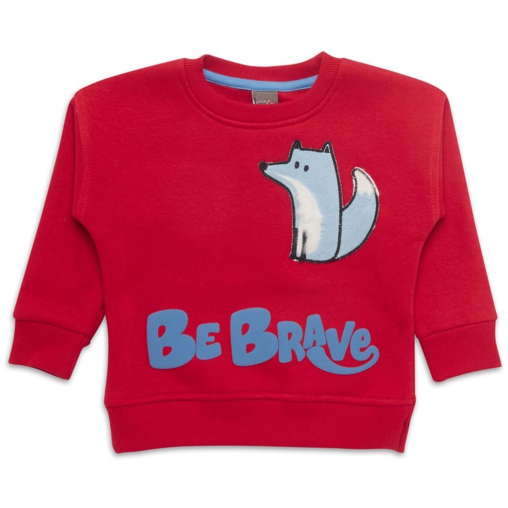 Little Kangaroos - Baby Boy Be Brave Sweatshirt - Red