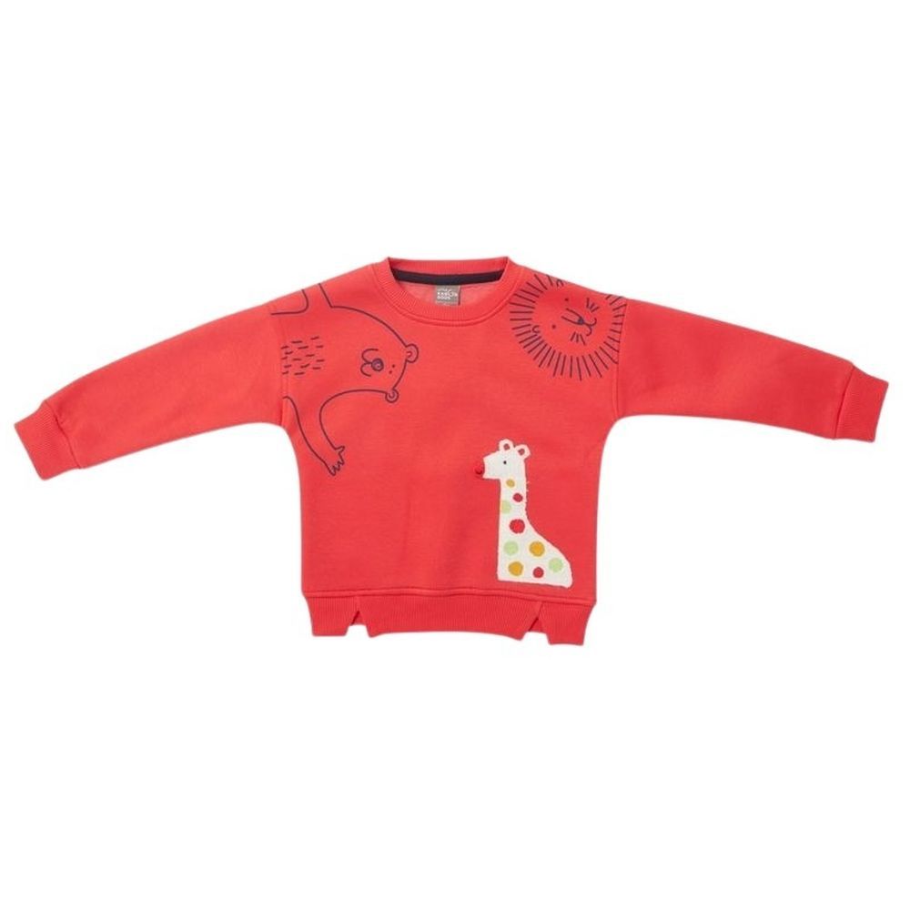 Little Kangaroos - Animal Print Sweatshirt - Coral