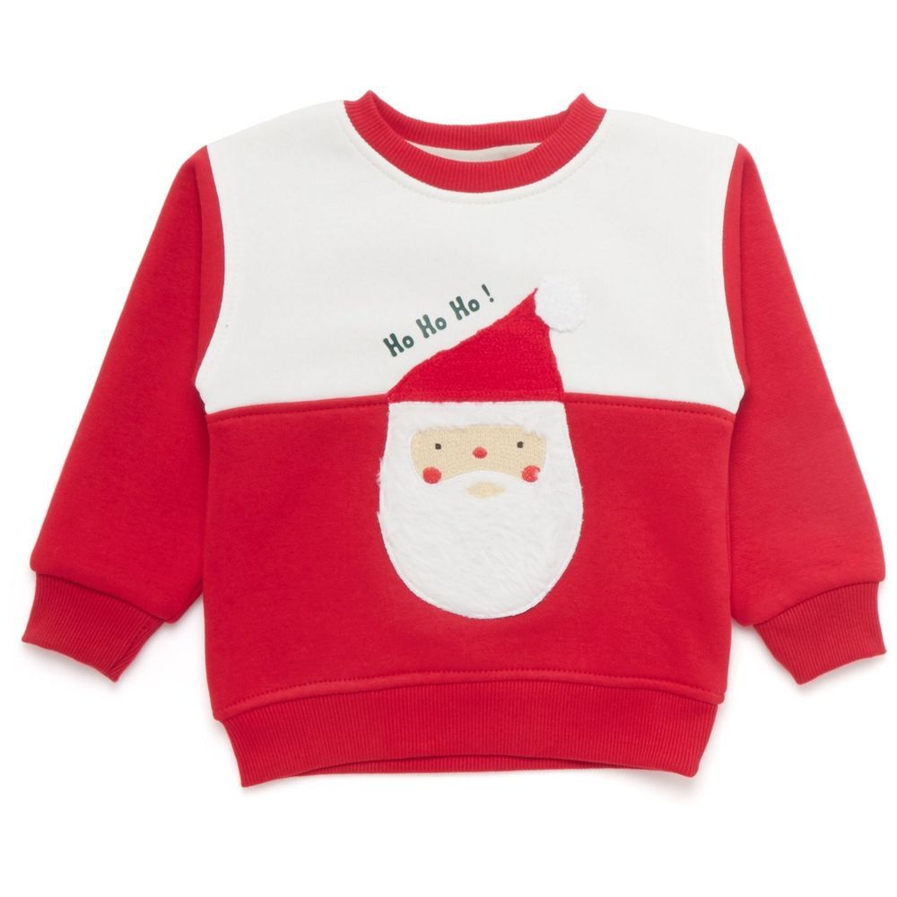 Little Kangaroos - Baby Boy Santa Design Sweatshirt - Red