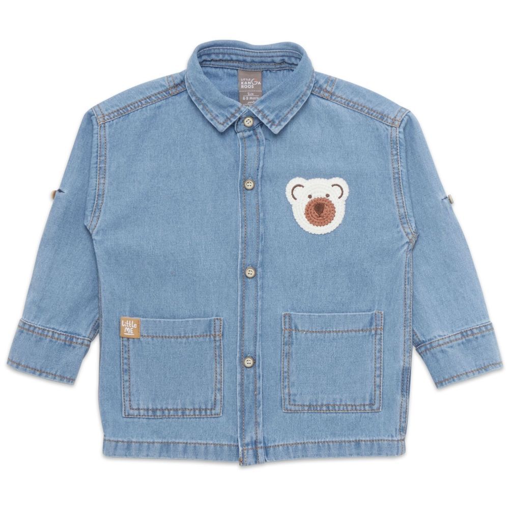 Little Kangaroos - Baby Boy Jacket w/ Pockets - Light Blue