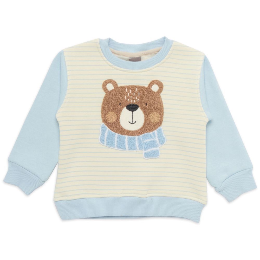 Little Kangaroos - Striped Sweatshirt - Sage Green