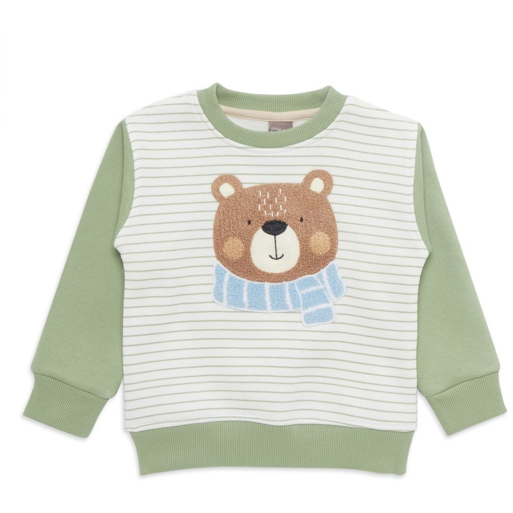 Little Kangaroos - Baby Boy Striped Sweatshirt - Pista