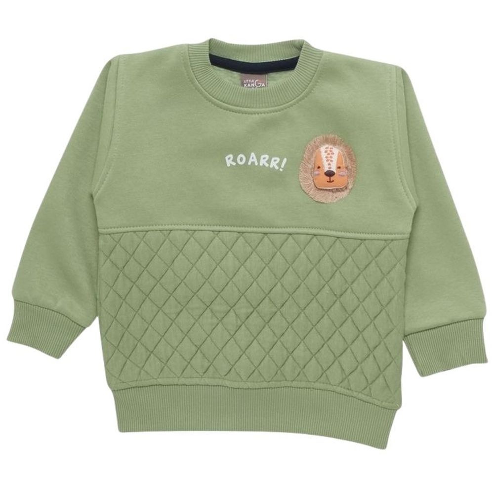 Little Kangaroos - Roar Print Sweatshirt - Dark Green