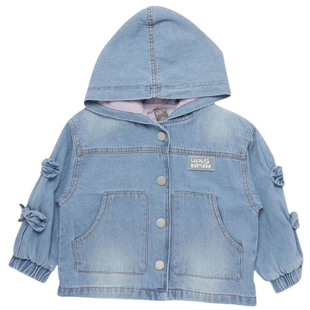 Little Kangaroos - Girl Hooded Denim Jacket - Light Blue