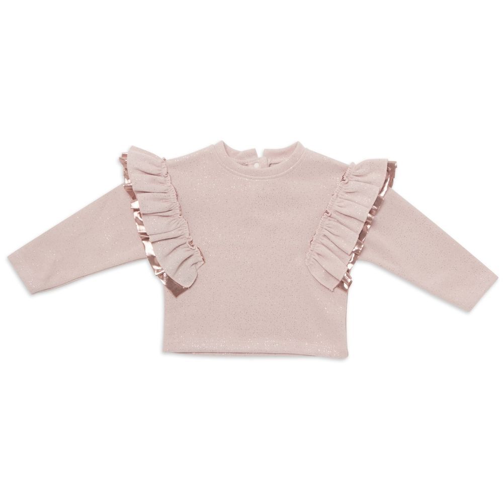 Little Kangaroos - Girl Long Sleeve Solid Top - Chalk Pink