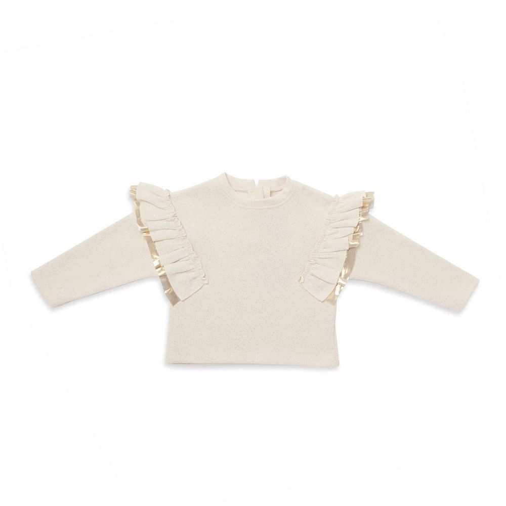 Little Kangaroos - Girl Long Sleeve Solid Top - Fawn