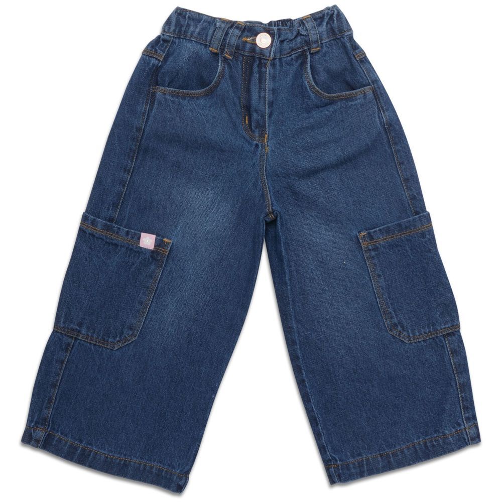 Little Kangaroos - Girl Wide Leg Denim Jeans - Dark Blue