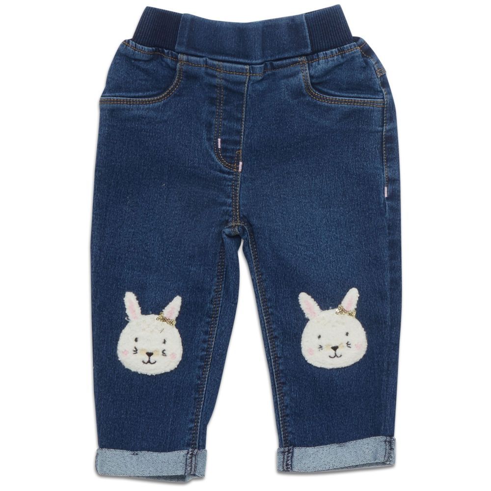 Little Kangaroos - Bunny Patch Denim Jeans - Dark Blue