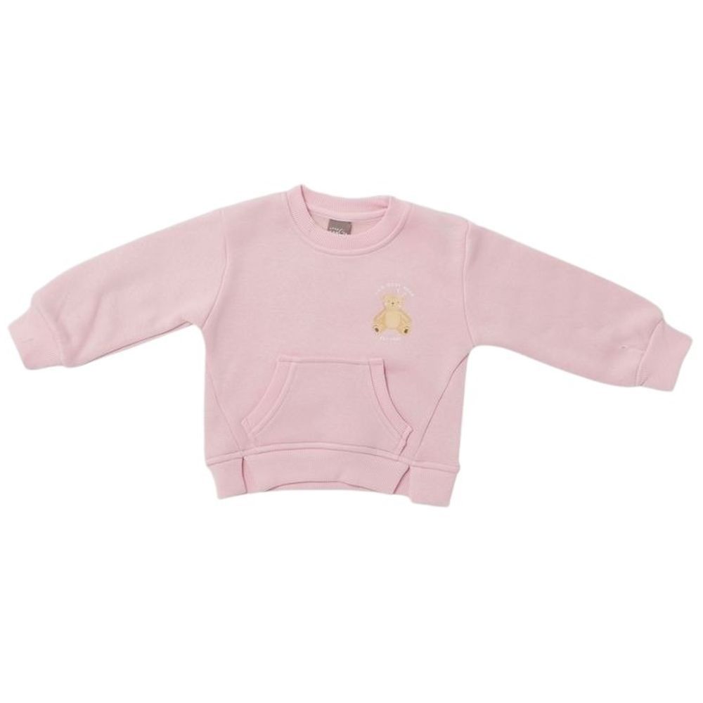 Little Kangaroos - Full Sleeve Sweatshirt w/ Pockets - Baby Pink