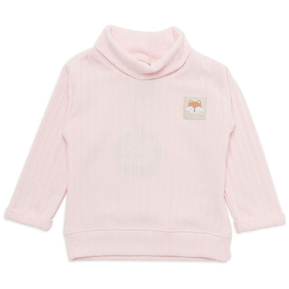 Little Kangaroos - Baby Girl Plain Sweatshirt - Baby Pink