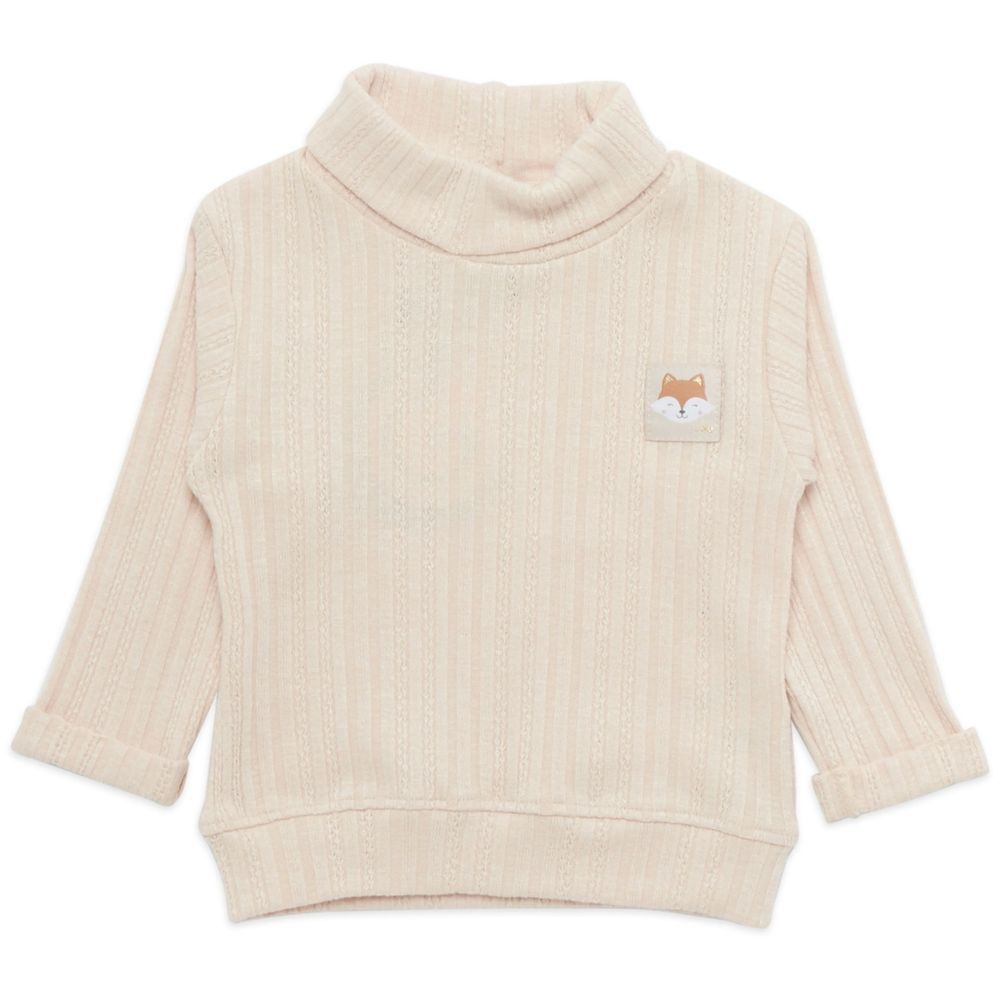 Little Kangaroos - Baby Girl Plain Sweatshirt - Light Fawn